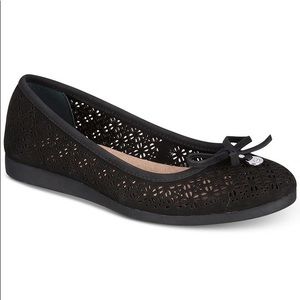 Giani Bernini Womens Odeysa Ballet Flats Black String Bow Memory Foam Size 6.5